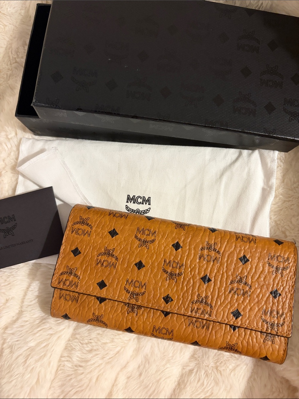 MCM Cognac Logo Visetos Wallet